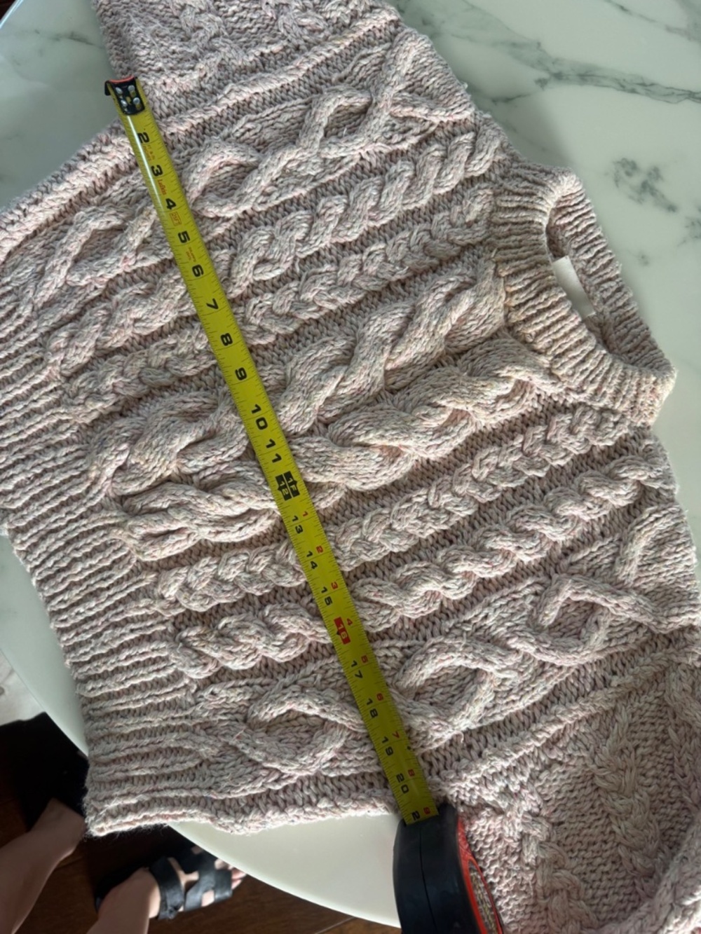 DÔEN Bee Sweater Pink Cloud Cable Knit XS - Picture 11 of 14